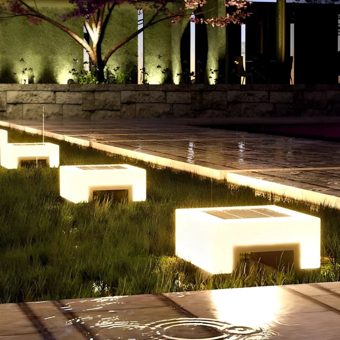 Minimalist Square Waterproof LED Black Modern Solar Post Lights – Effortlessly Add Elegance to Your Outdoor Space - Flyachilles