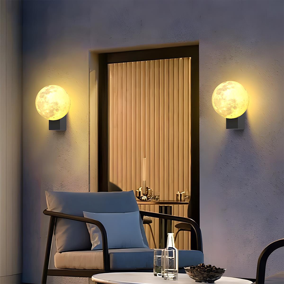 Modern Moon Waterproof Outdoor Porch LED Wall Lights Barn Light ...