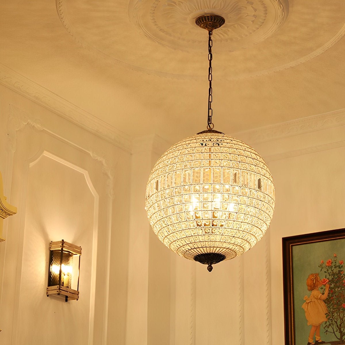 Bright Vintage Morocco Ball Crystal Chandelier Light