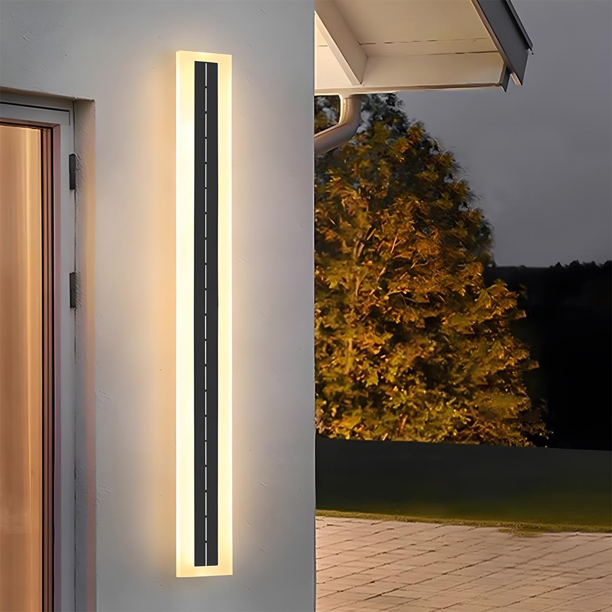 Solar Waterproof Outdoor LED Strip Porch Light Exterior Wall Scone Lights Wall Lamp Front Door