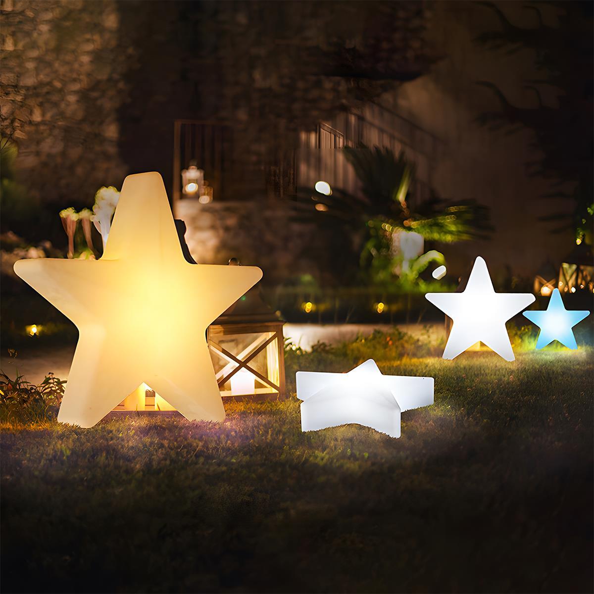 Waterproof Outdoor Christmas Star 16 Color RGB Dimmable LED Pendant Lights Rechargeable Landscape Lighting