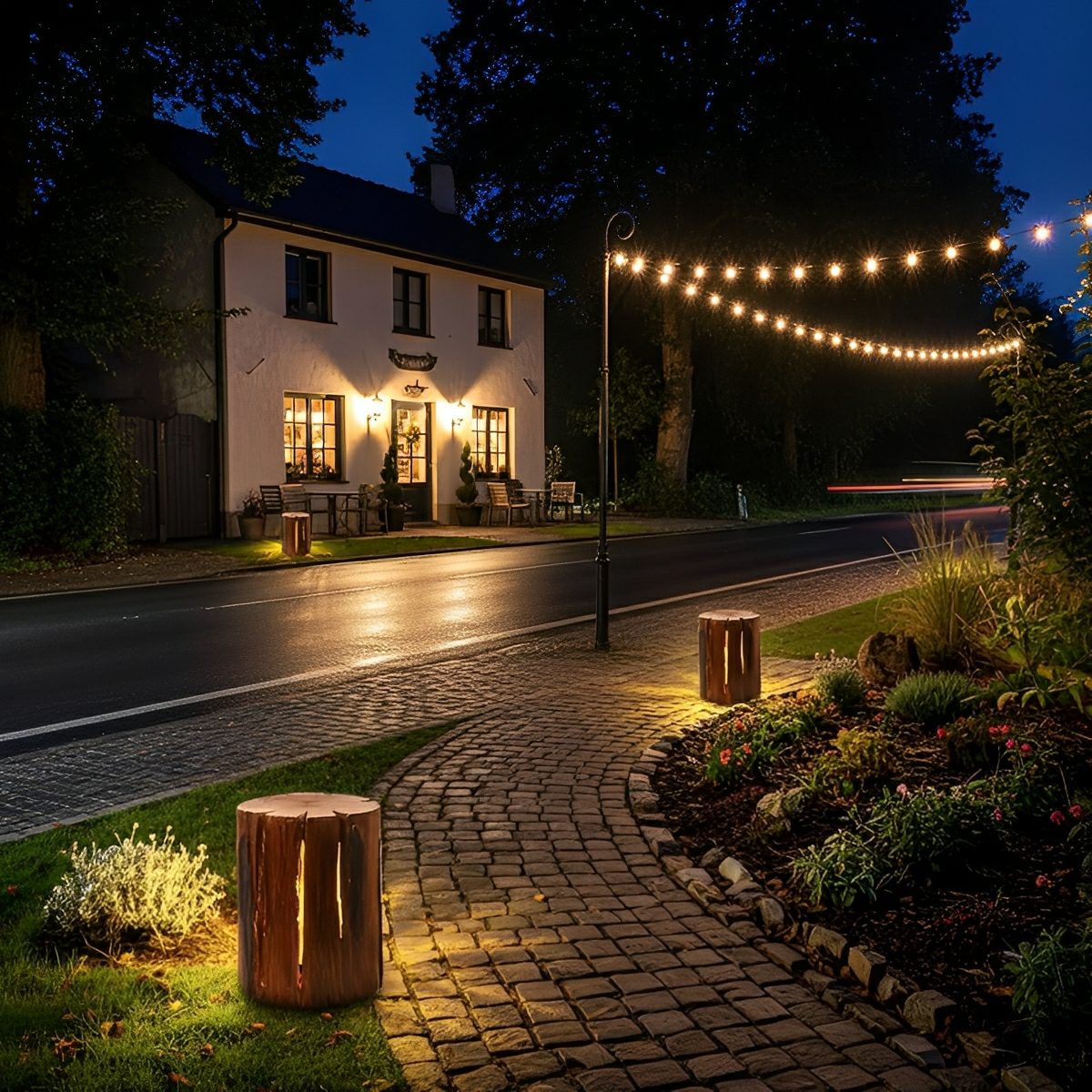 Waterproof Simulation Tree Stump Landscape Light Post Lights