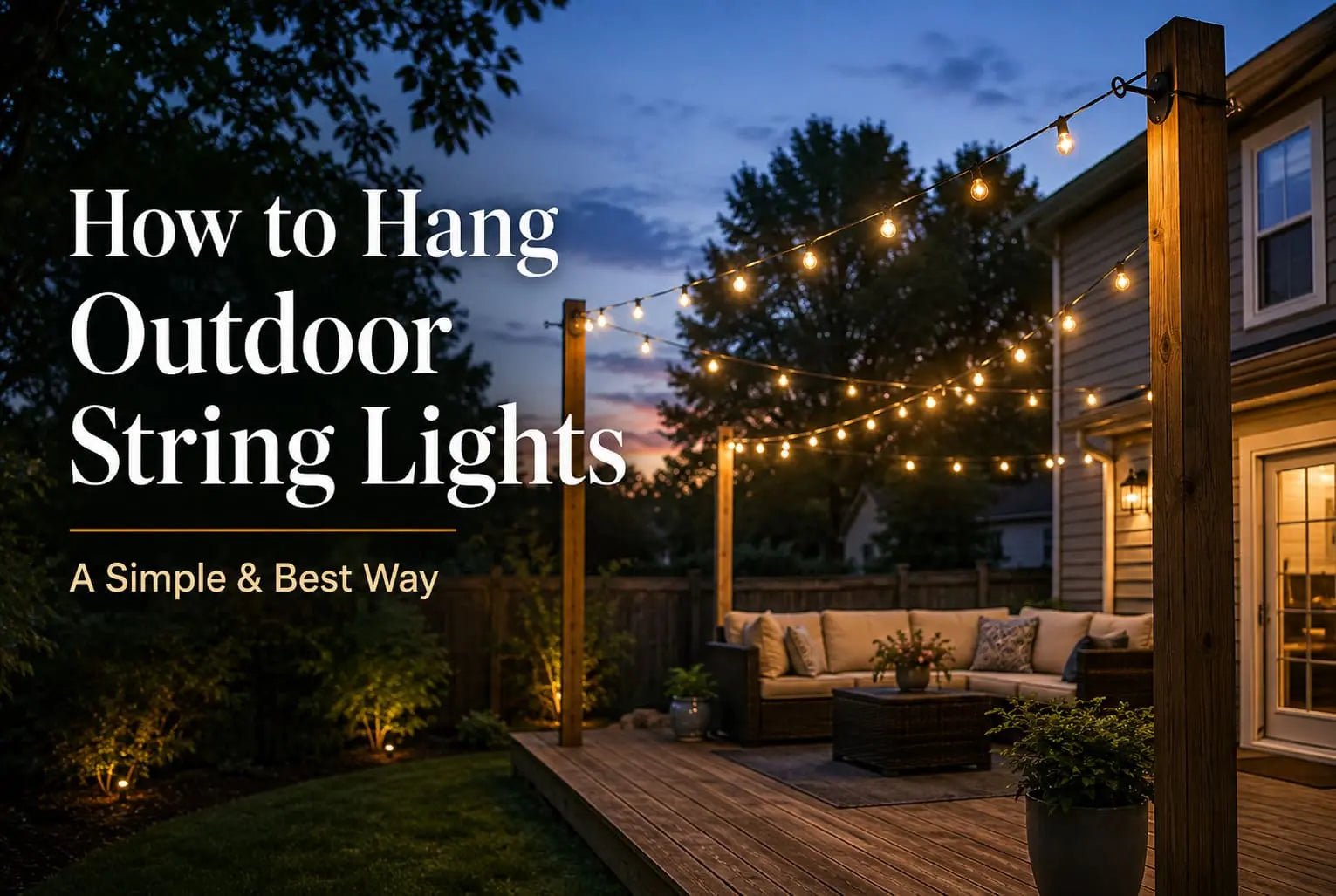 How to Hang Outdoor String Lights: A Simple & Best Way - Flyachilles