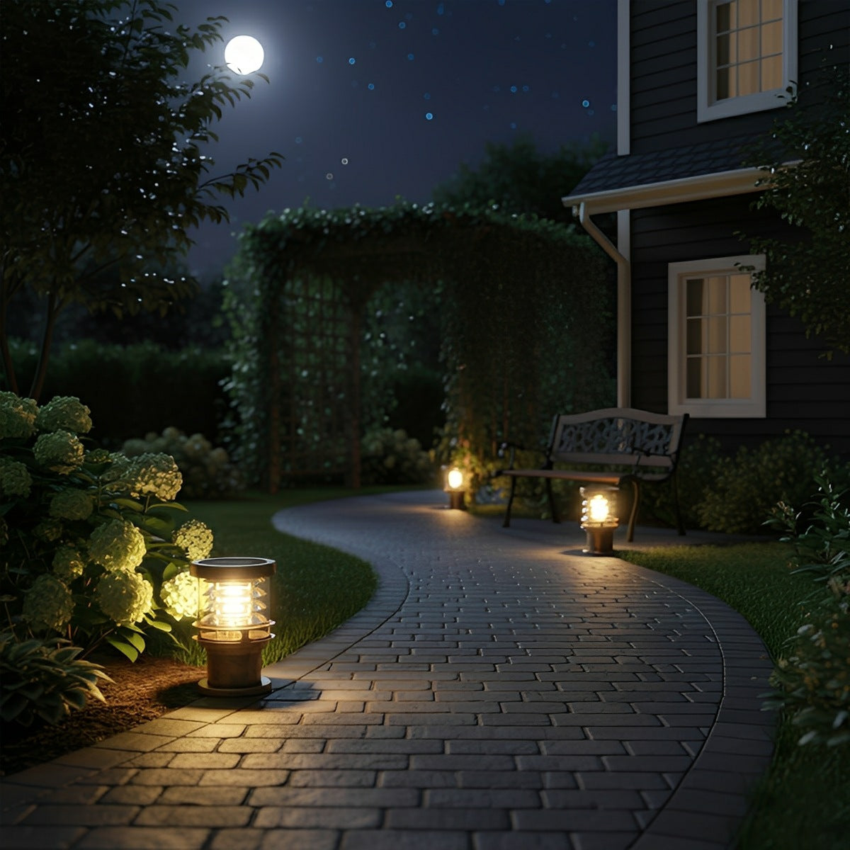 Waterproof Modern Cylinder Tiered LED Outdoor Lawn Lamp Post