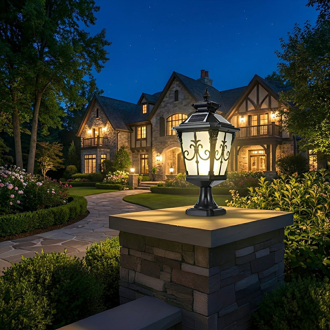 Victorian Style Fence Post Lights LED Garden Lamp Column Light Pillar Lam - Flyachilles