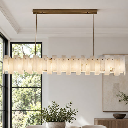 Modern Luxury Alabaster LED Linear Chandelier
