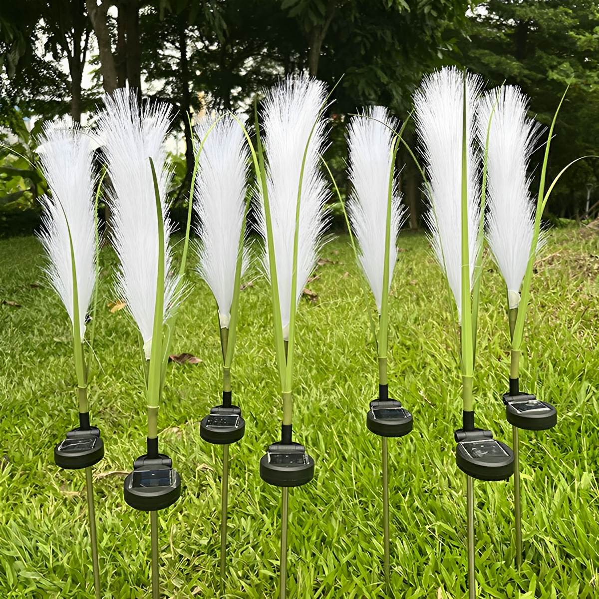 10pcs Solar Waterproof Simulated Reed Fiber Optic Outdoor Lawn Lights - Flyachilles