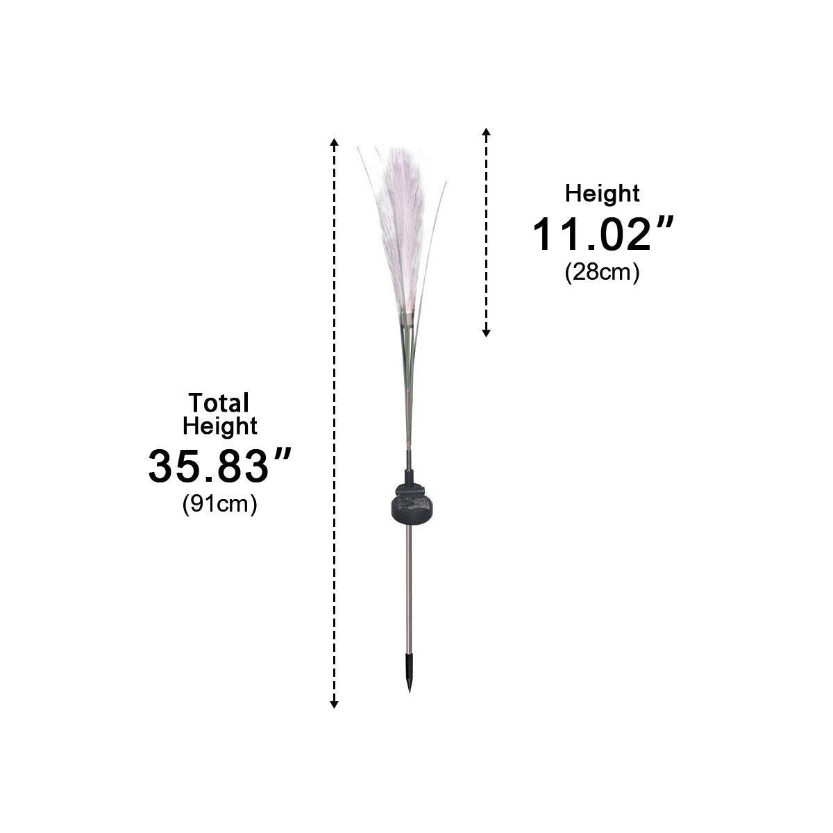 10pcs Solar Waterproof Simulated Reed Fiber Optic Outdoor Lawn Lights - Flyachilles