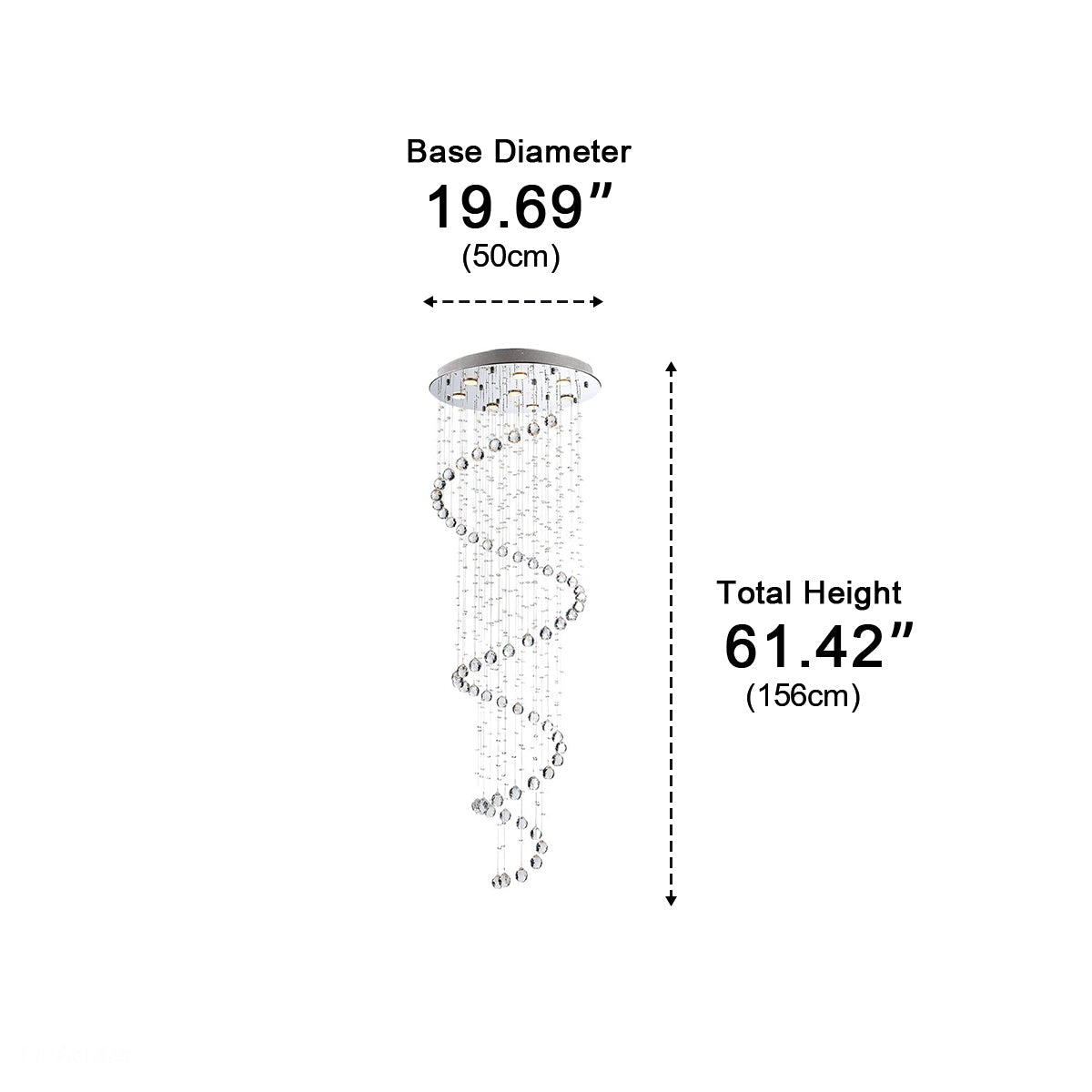 Modern Luxury Spiral Crystal LED Staircase Chandelier