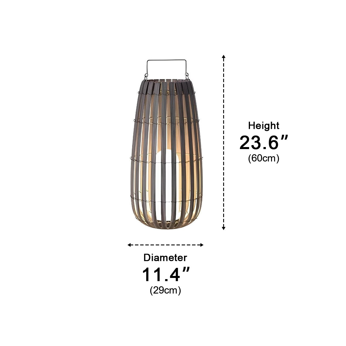 Rattan Hanging Lantern Shaped LED Waterproof Solar Outdoor Lights
