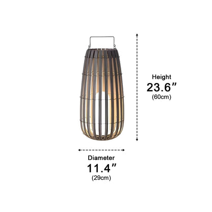 Rattan Hanging Lantern Shaped LED Waterproof Solar Outdoor Lights