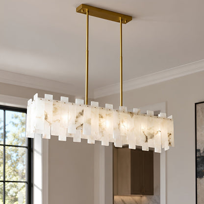 Modern Luxury Alabaster LED Linear Chandelier