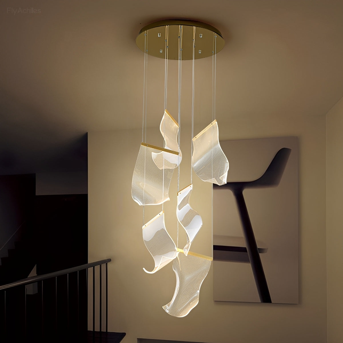 Modern Luxury Sculptural Ribbon LED Chandelier