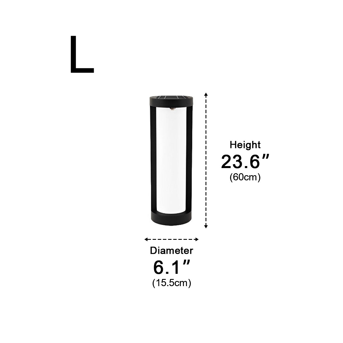 Round Waterproof LED Solar Black Modern Outdoor Pathway Lights