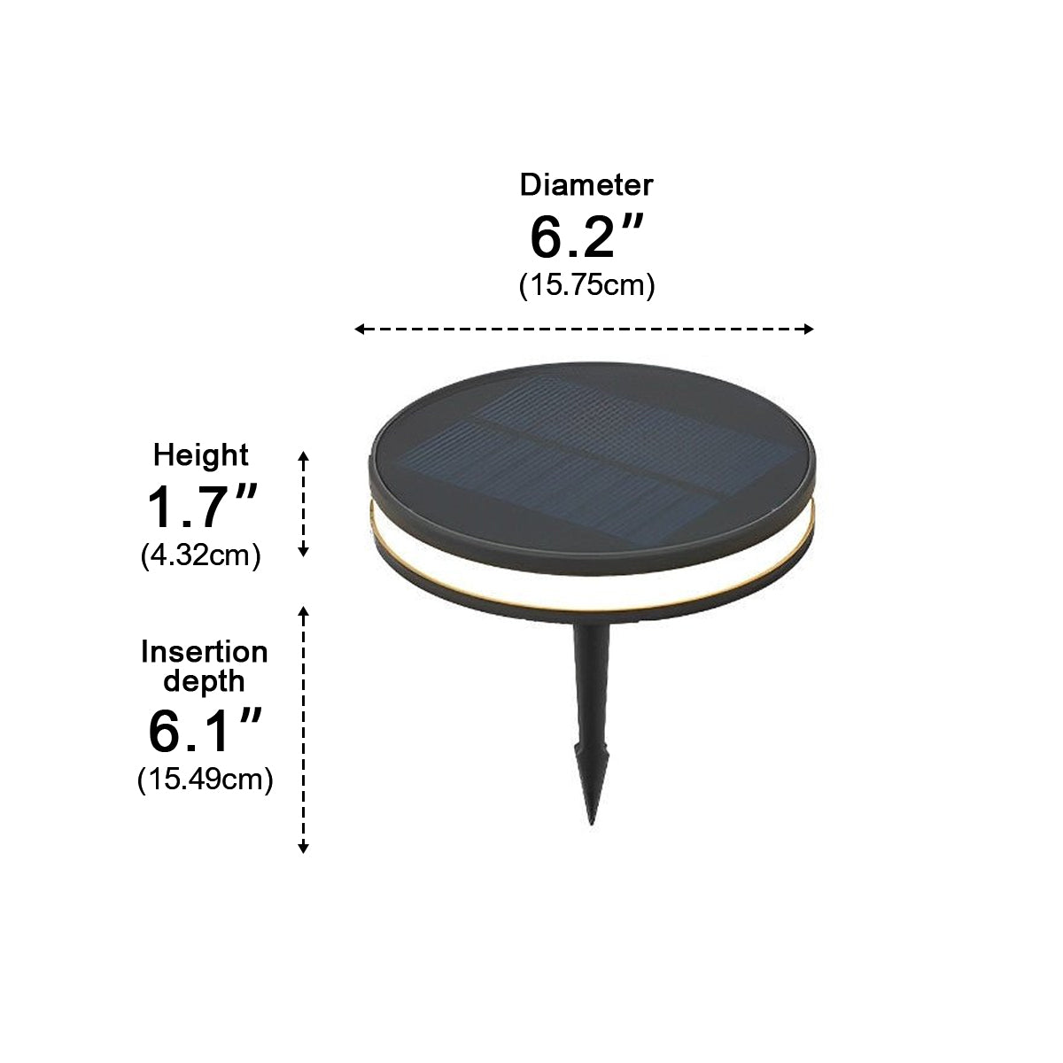 Solar Led Circular Shape Luminous Waterproof Embedded Ground Lights