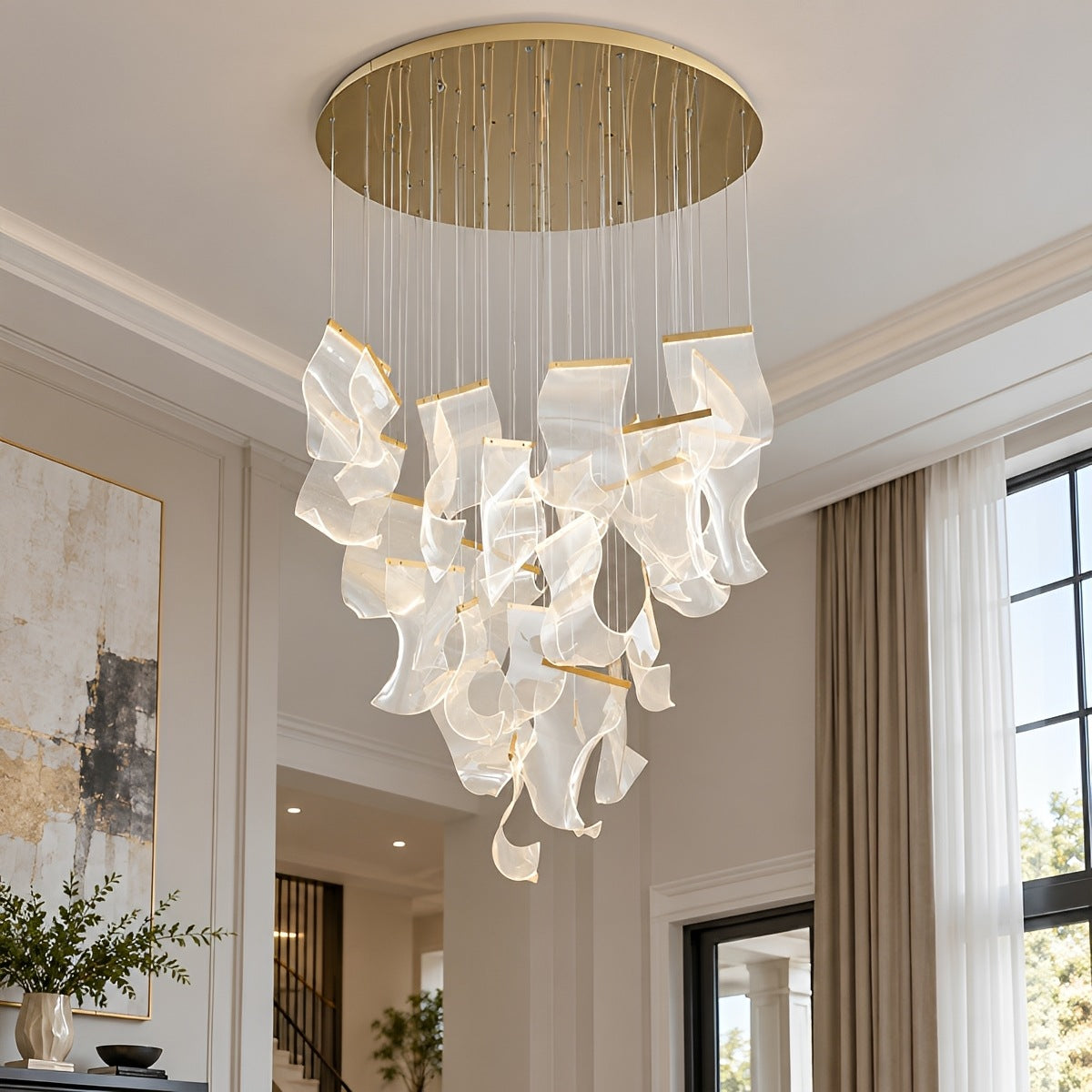 Modern Luxury Sculptural Ribbon LED Chandelier