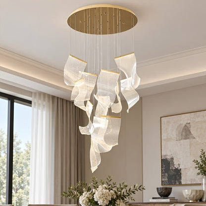 Modern Luxury Sculptural Ribbon LED Chandelier