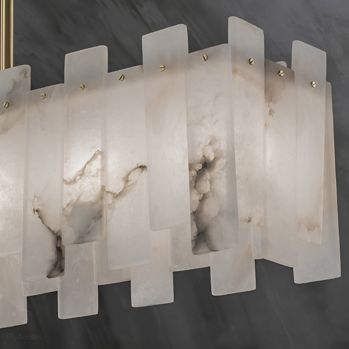 Modern Luxury Alabaster LED Linear Chandelier