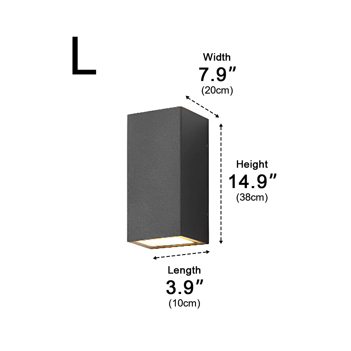Rectangular Waterproof Up and Down Lights LED Solar Modern Wall Sconce Lighting