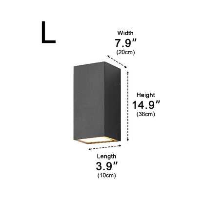Rectangular Waterproof Up and Down Lights LED Solar Modern Wall Sconce Lighting