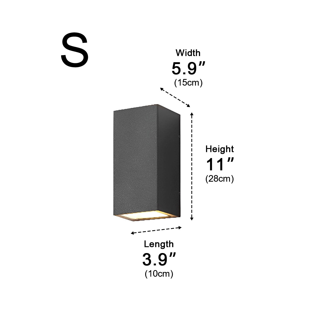 Rectangular Waterproof Up and Down Lights LED Solar Modern Wall Sconce Lighting