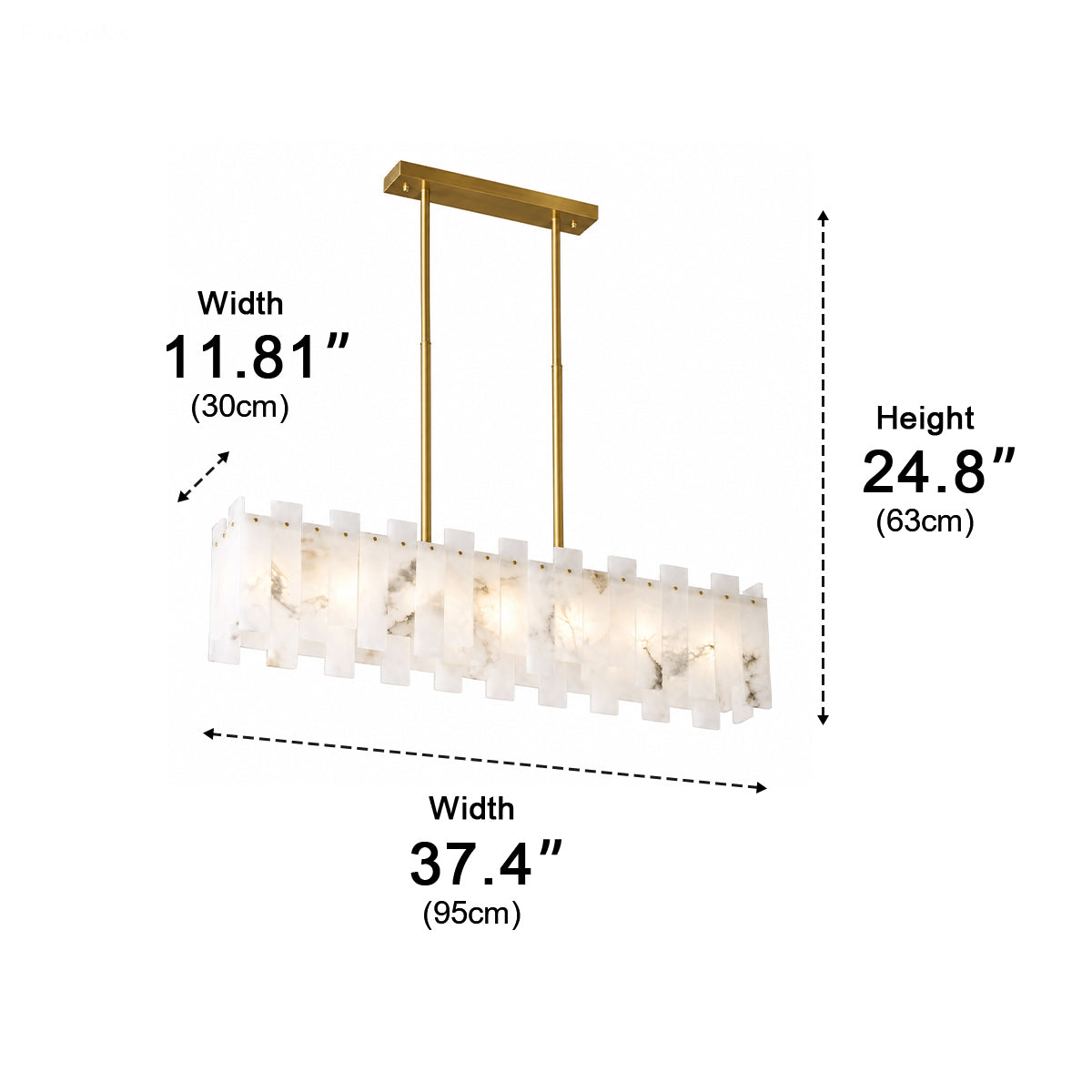 Modern Luxury Alabaster LED Linear Chandelier