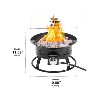 19 Inch Portable Outdoor Smokeless Gas Fire Pit - Flyachilles