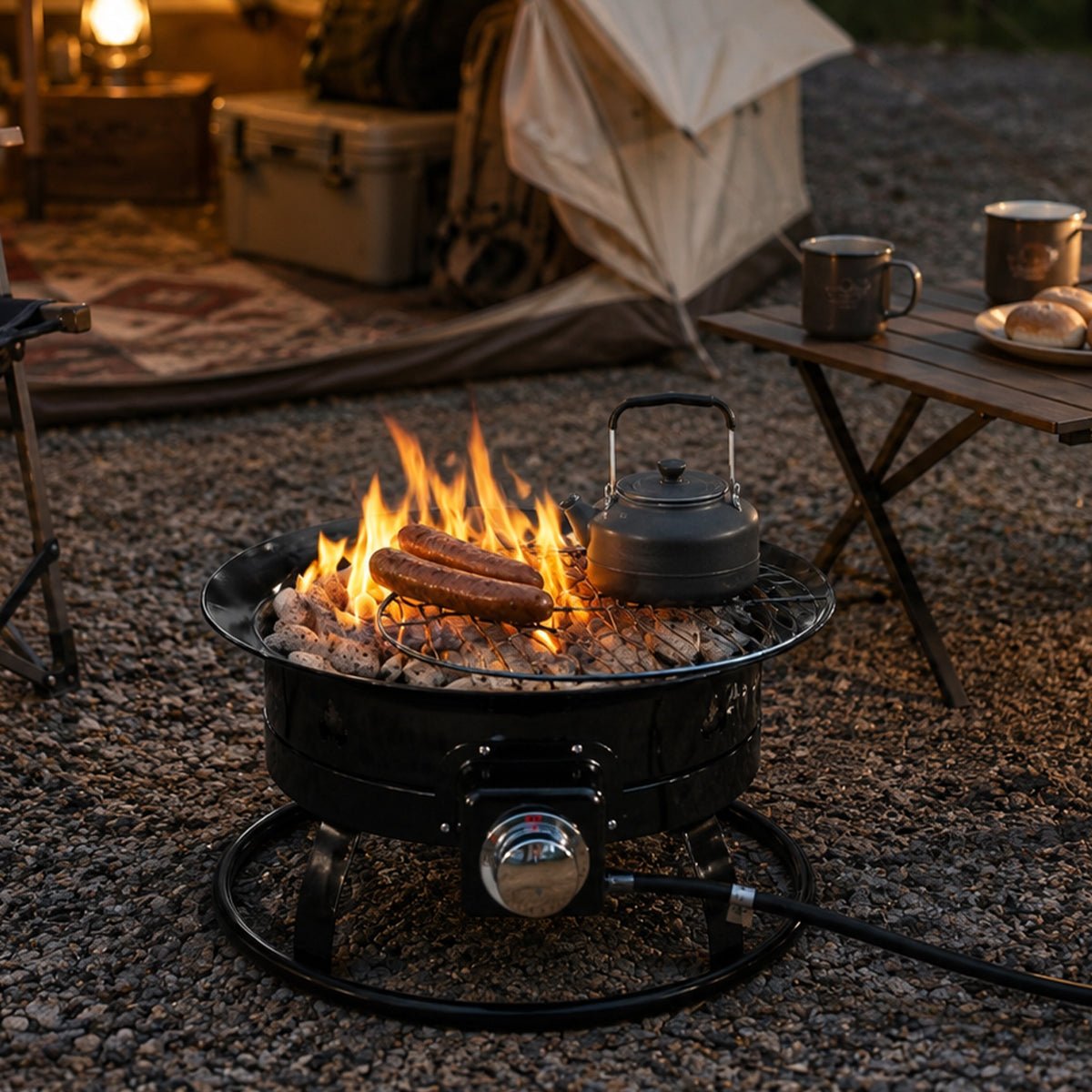 19 Inch Portable Outdoor Smokeless Gas Fire Pit - Flyachilles