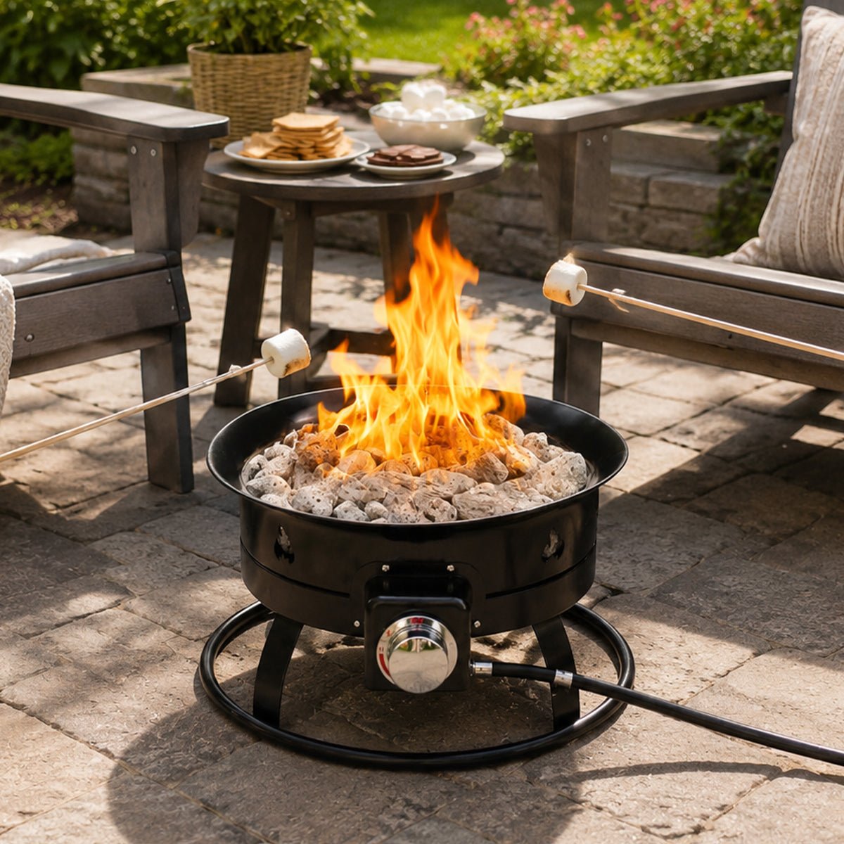 19 Inch Portable Outdoor Smokeless Gas Fire Pit - Flyachilles