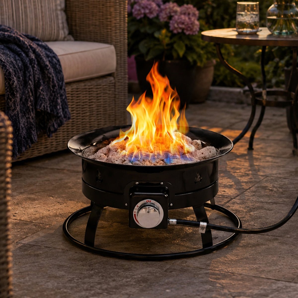 19 Inch Portable Outdoor Smokeless Gas Fire Pit - Flyachilles