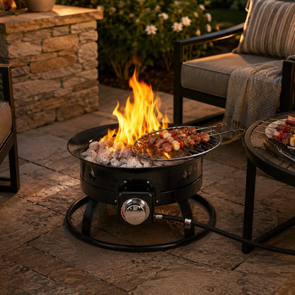 19 Inch Portable Outdoor Smokeless Gas Fire Pit - Flyachilles