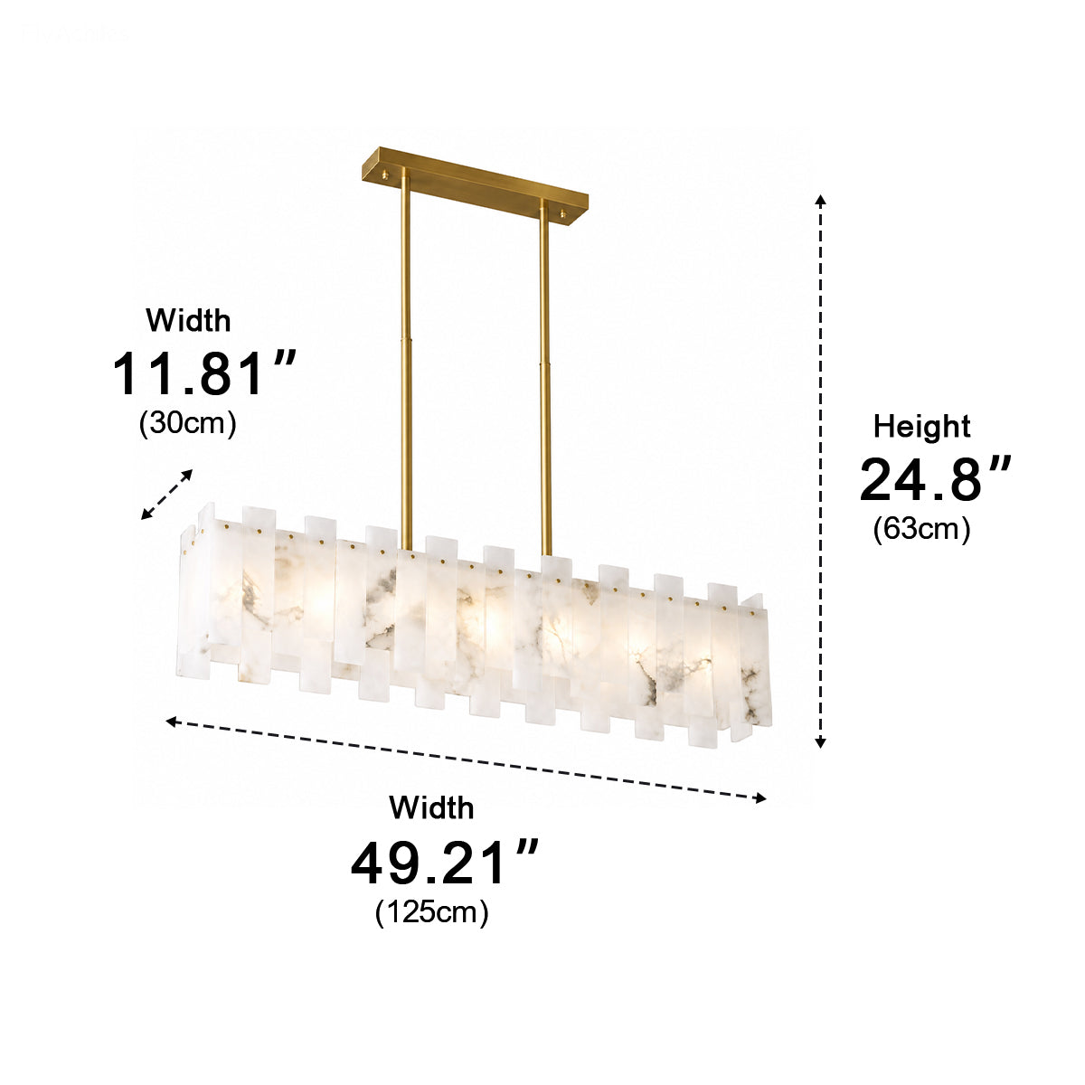 Modern Luxury Alabaster LED Linear Chandelier