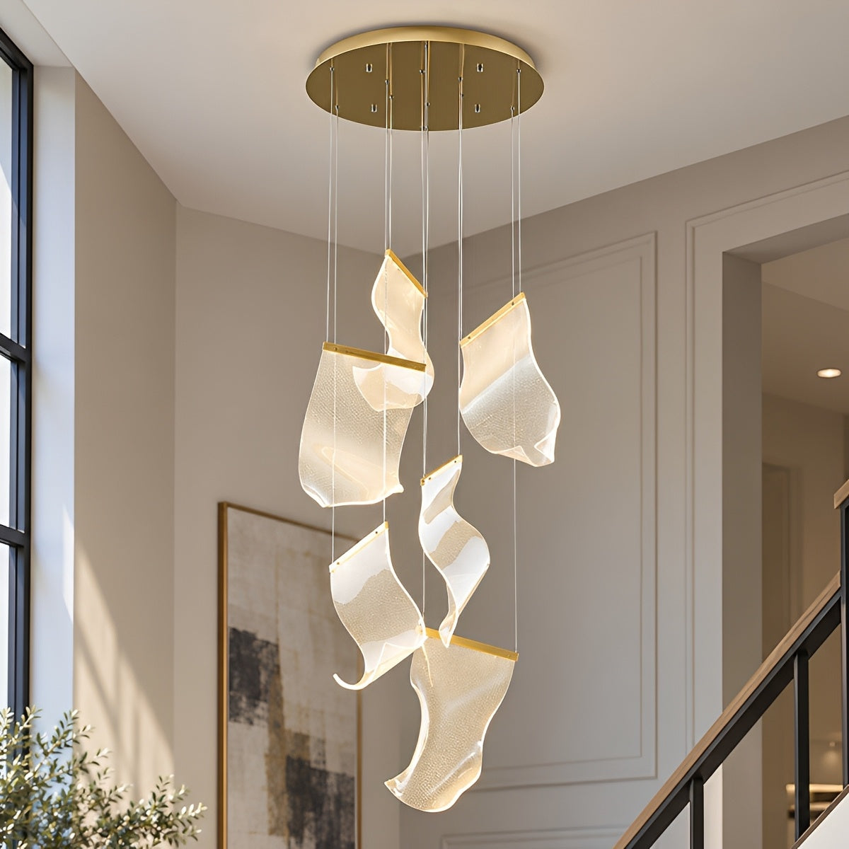 Modern Luxury Sculptural Ribbon LED Chandelier