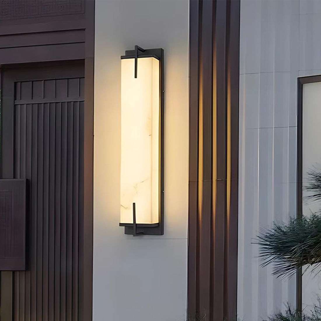 Rectangular Resin  Waterproof LED Black Modern Outdoor Sconce Wall Lamp