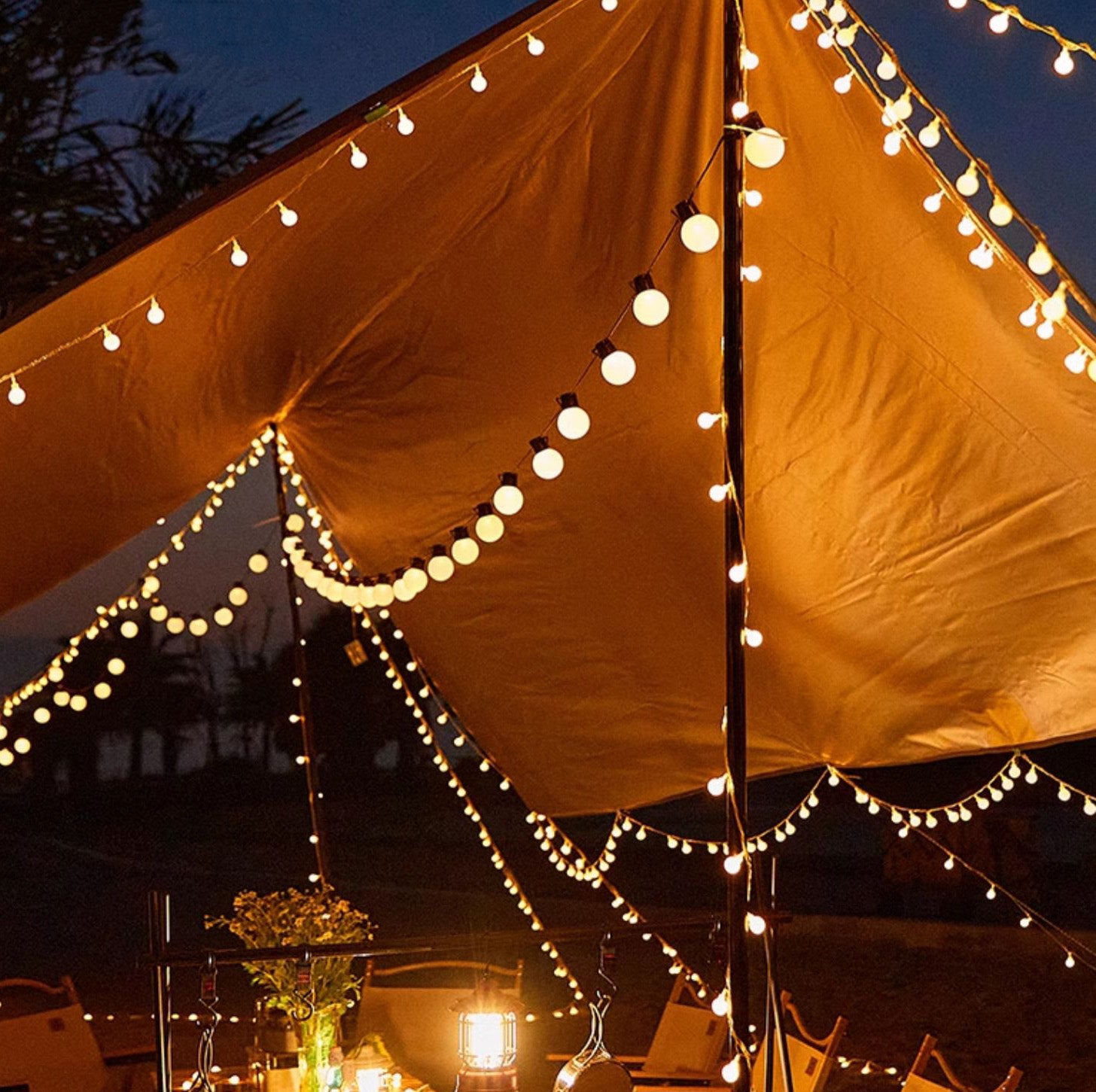 LED Solar Outdoor Tent Canopy String Lights Camping