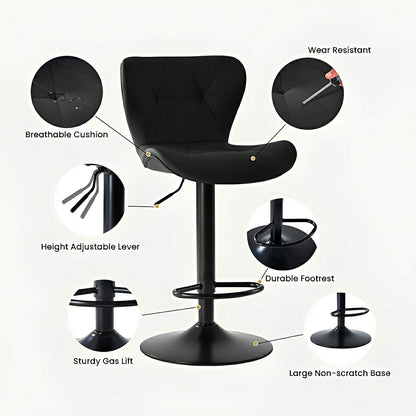 2 Pack Modern Ergonomic Adjustable Swivel Bar Stools - Flyachilles