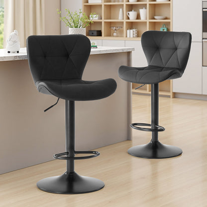 2 Pack Modern Ergonomic Adjustable Swivel Bar Stools - Flyachilles