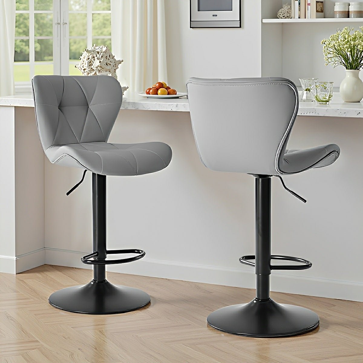 2 Pack Modern Ergonomic Adjustable Swivel Bar Stools - Flyachilles