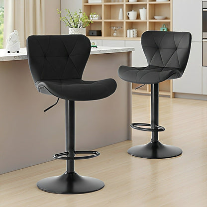 2 Pack Modern Ergonomic Adjustable Swivel Bar Stools - Flyachilles