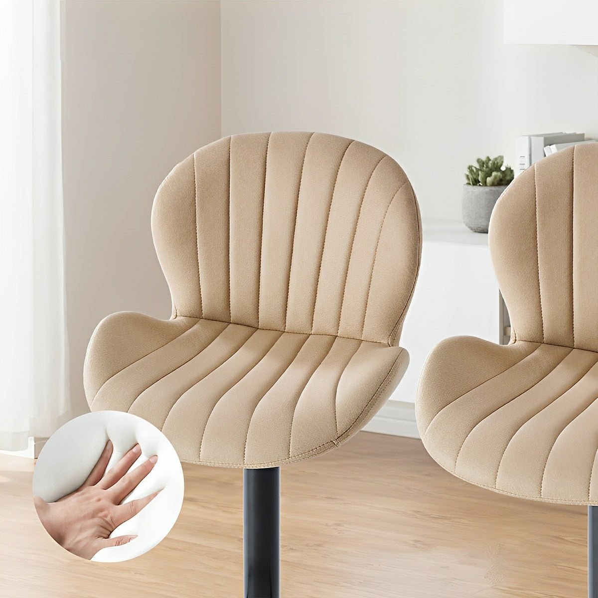 2 Pack Modern Ergonomic Swivel Bar Stools - Flyachilles