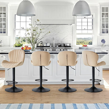 2 Pack Modern Ergonomic Swivel Bar Stools - Flyachilles