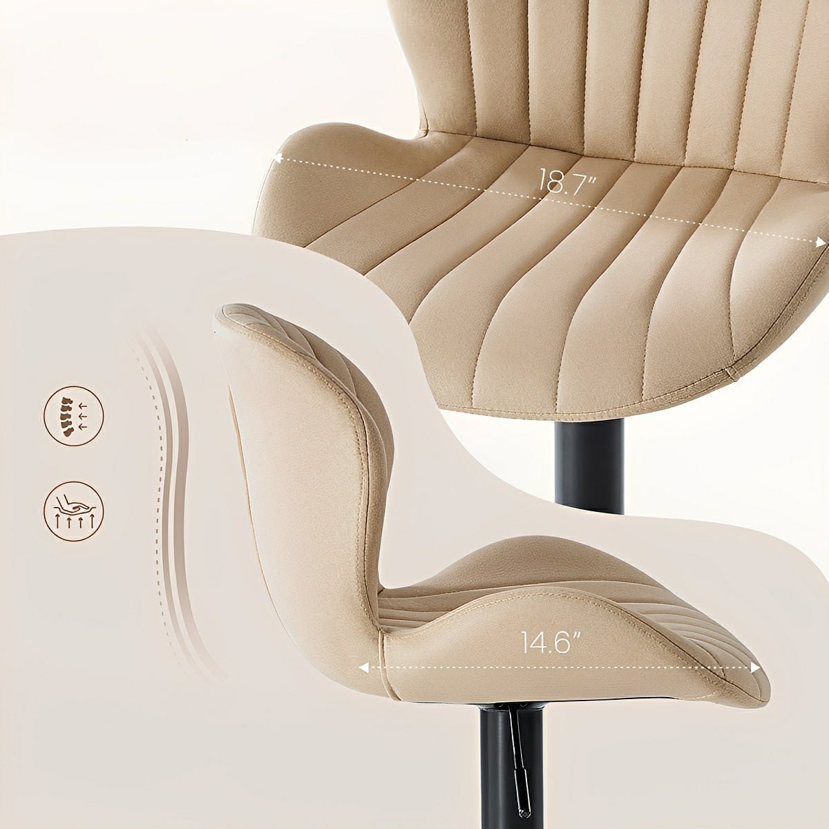 2 Pack Modern Ergonomic Swivel Bar Stools - Flyachilles
