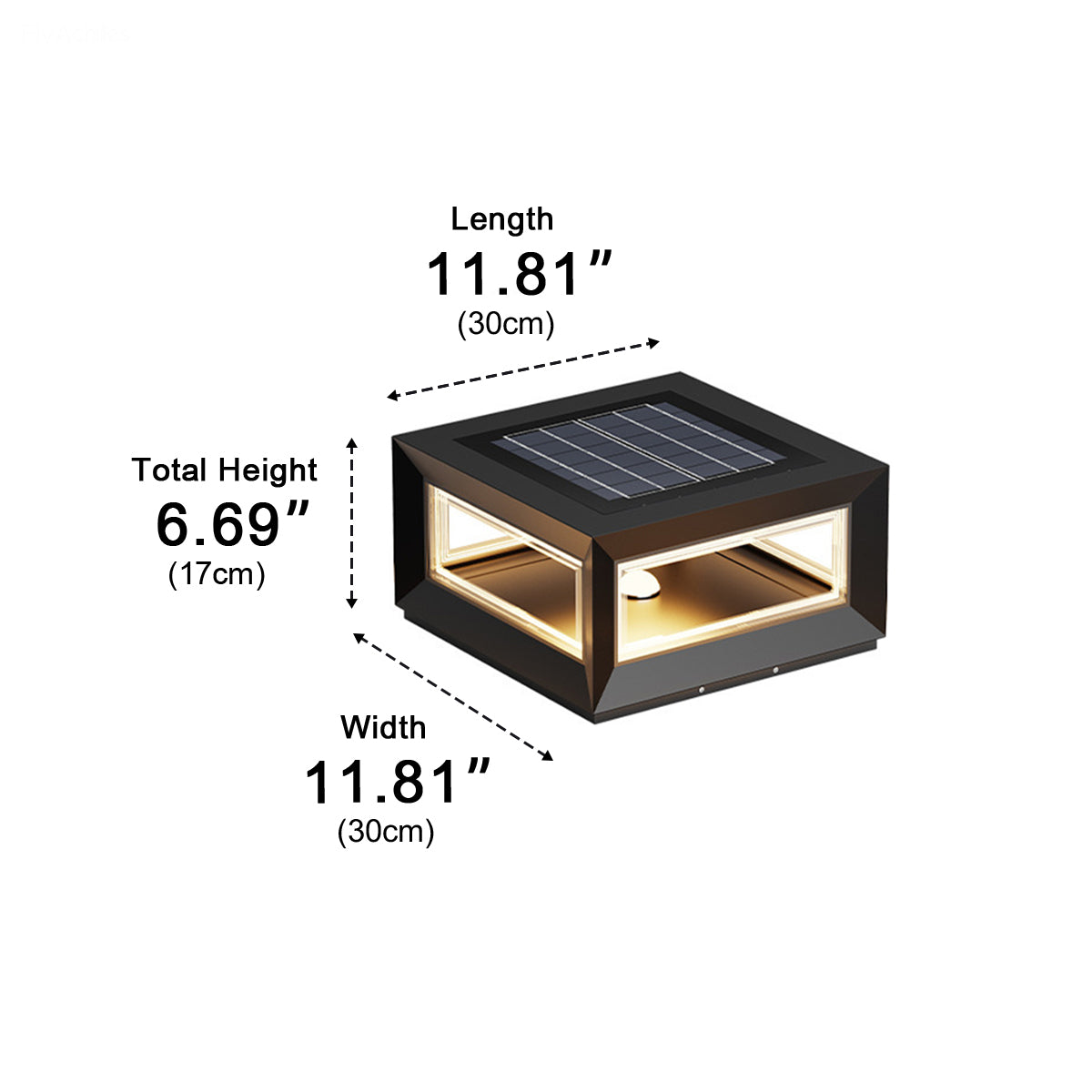 Rectangular Modern Stainless Steel Waterproof LED Outdoor Post Lights