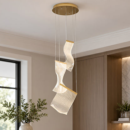 Modern Luxury Sculptural Ribbon LED Chandelier