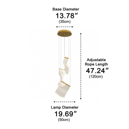 Modern Luxury Sculptural Ribbon LED Chandelier
