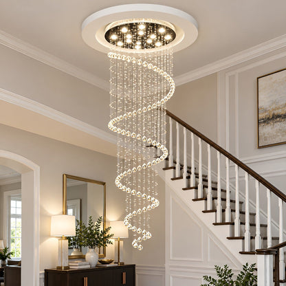Modern Luxury Spiral Crystal LED Staircase Chandelier
