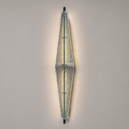 Waterproof Luxury Diamond Leaf Textured Glass Outdoor Wall Light