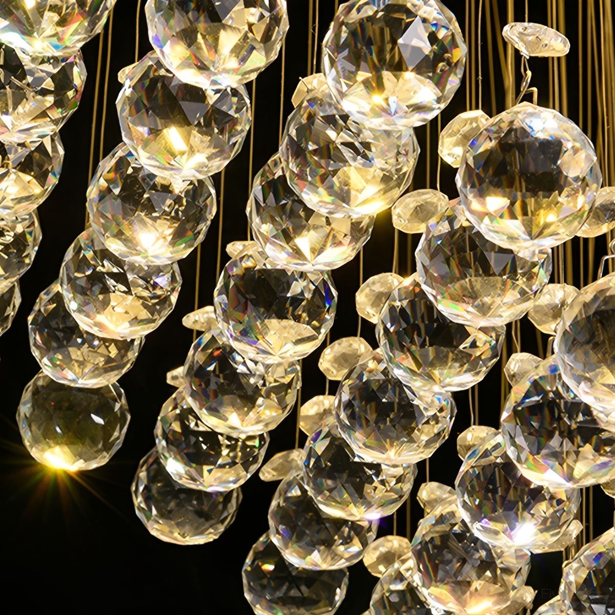 Modern Luxury Spiral Crystal LED Staircase Chandelier