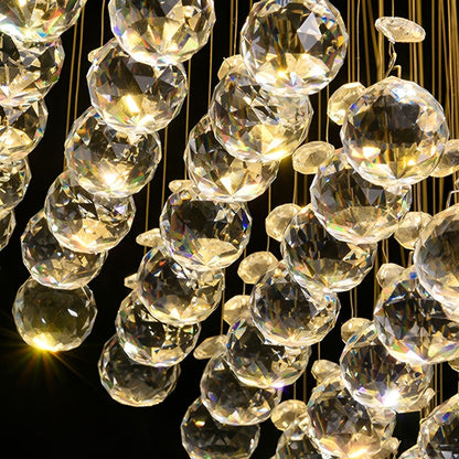 Modern Luxury Spiral Crystal LED Staircase Chandelier
