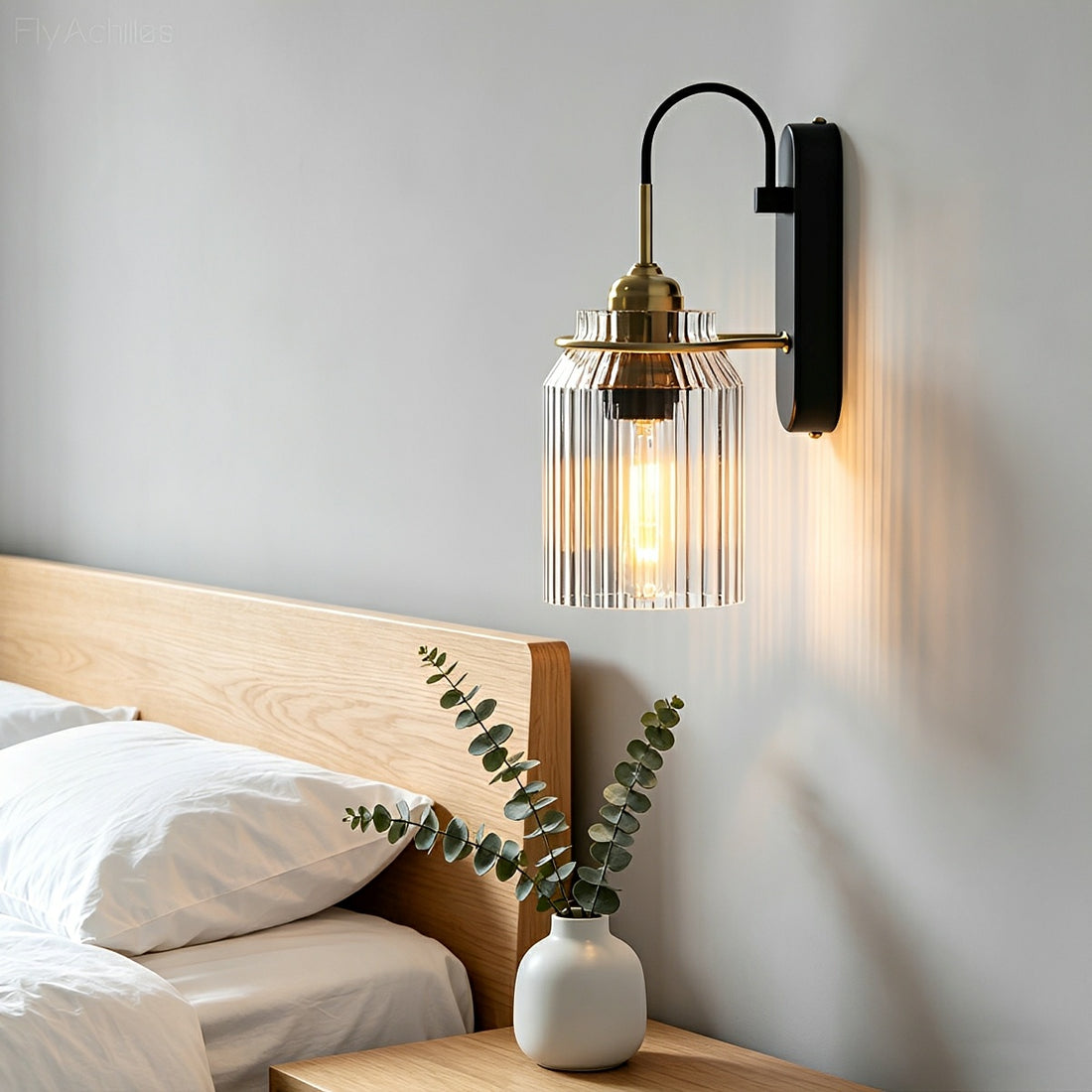Modern Striped Glass Dome LED Wall Sconces Lamp